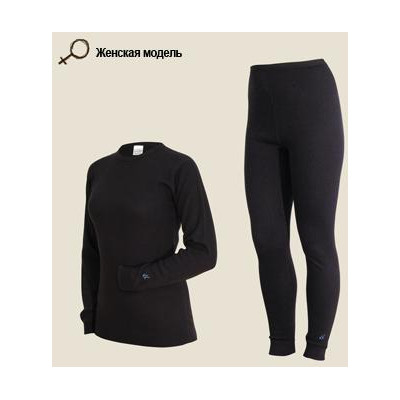 Комплект женского термобелья Laplandic: рубашка + лосины (A51-S-BK / A51-P-BK)