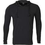 Футболка L/S stretch с капюшоном черная