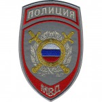 Нашивка на рукав Полиция Подразделения охраны общественного порядка МВД России  парадная белая тканая