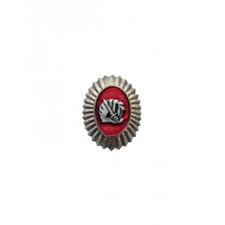 Кокарда Охранник белая металл