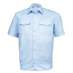 Рубашка ПОЛИЦИЯ серо-голубая с коротким рукавом на резинке