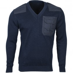 Свитер с накладками арт.55 синий