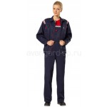 Костюм женский Авангард с полукомбинезоном, ткань смесовая (т.син.+ кр.отд. и СОП)