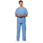 Комплект одежды медицинской мужской универсальный(блуза и брюки (голубой))