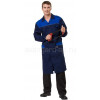 Халат мужской Технолог (ткань смесовая) цвет т. синий +василек+ светоотр. кант