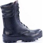 Зимние ботинки с высокими берцами ОМОН кожа 907 шерстяной мех
