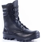 Зимние ботинки с высокими берцами ОМОН кожа 905 натуральный мех