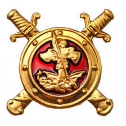 Эмблема петличная Полиции эмаль золотая металл