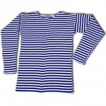 Тельняшка интерлок синяя отбеленнная