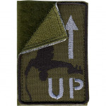 Нашивка на рукав UP серая с липучкой вышивка шелк