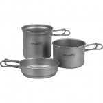 Набор титановой посуды 2 кастрюли, 1 сковородка (1200+800+400 ml)