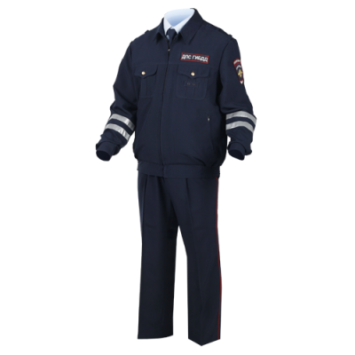 Костюм ДПС летний ГАБАРДИН (куртка+2 брюк) с нашивками "Полиция"