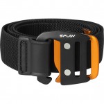 Ремень эластичный Питон чёрный, пряжка оранж