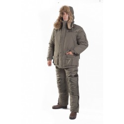 Костюм мужской Сармат зимний, меховой капюшон-шапка ушанка, ткань микрофибра100% пэ, цв, хаки.ТАЙФ