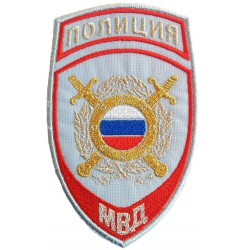 Нашивка на рукав Полиция Подразделения охраны общественного порядка МВД на рубашку люрекс
