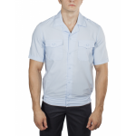 Рубашка ПОЛИЦИЯ светло-голубая с коротким рукавом на резинке с отложным воротником