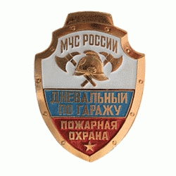Нагрудный знак МЧС России Пожарная охрана Дневальный по гаражу