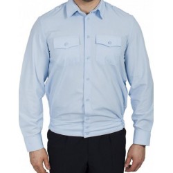Рубашка Генерал Полиции серо-голубая с длинным рукавом индивидуальный пошив
