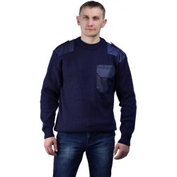 Джемпер п/ш форменный темно-синий с накладками