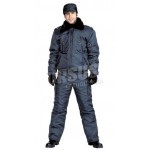 Куртка мужская на поясе Охрана зимняя т-синяя