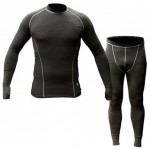 Термобельё в комплекте (фуфайка. кальсоны) Hobo Pro DryWarm (Стрейч-флис) чёрный.