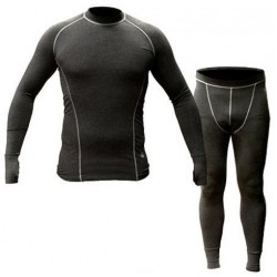 Термобельё в комплекте (фуфайка. кальсоны) Hobo Pro DryWarm (Стрейч-флис) чёрный.