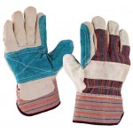 Перчатки комбинированные, ткань - спилок, усиленные, 