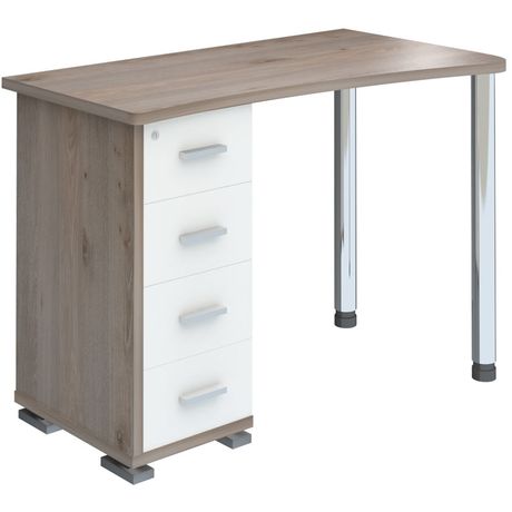 Компьютерный стол мэрдэс скм-50, 110 х 62 х 76, 5 см, правосторонний, нельсон+белый жемчуг,~(AQIO2ZF)