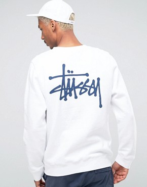 Свитшот с небольшим логотипом Stussy - Белый